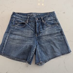 American Eagle Outfitters Blue Denim Shorts Midi Super Super Stretch 10